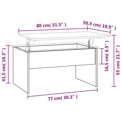 vidaXL Tavolino Grigio Cemento 80x50,5x41,5 cm in Legno Multistrato