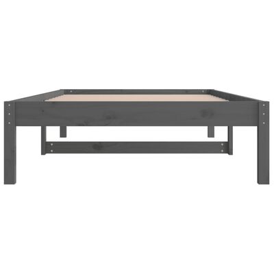 vidaXL Dormeuse Grigia 90x190 cm Single in Legno Massello di Pino