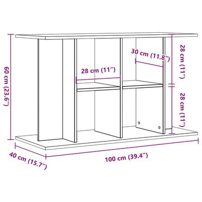 vidaXL Supporto Acquario 100x40x60cm in Legno Multistrato Legno Antico