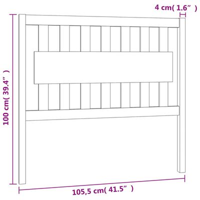 vidaXL Testiera per Letto Grigia 105,5x4x100 cm Legno Massello di Pino