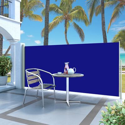 vidaXL Tenda Laterale Retrattile per Patio 140x300 cm Blu