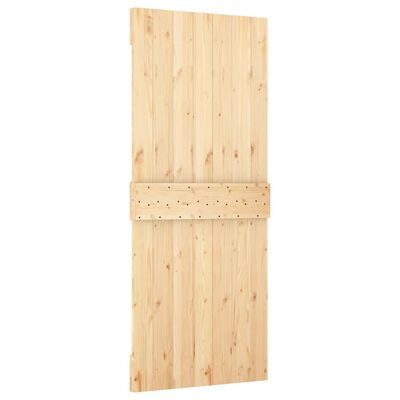 vidaXL Porta Scorrevole con Set Hardware 80x210 cm Legno Massello Pino