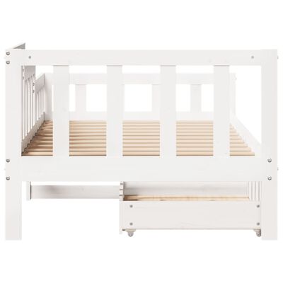 vidaXL Dormeuse con Cassetti Bianco 90x200 cm Legno Massello di Pino