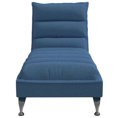 vidaXL Chaise Longue con Cuscini Blu in Tessuto