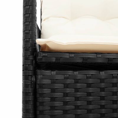 vidaXL Set da Bistrò 3 pz con Cuscini Nero in Polyrattan