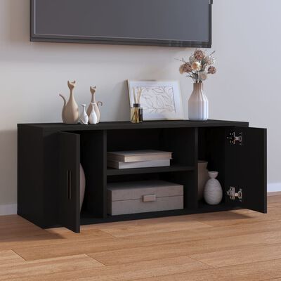 vidaXL Mobile Porta TV Nero 100x35x40 cm in Legno Multistrato