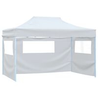 vidaXL Gazebo Professionale Pieghevole 3 Pareti 3x4m Acciaio Bianco