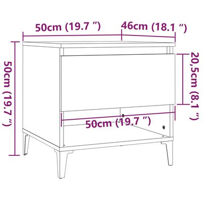 vidaXL Tavolini 2pz Grigio Cemento 50x46x50 cm in Legno Multistrato
