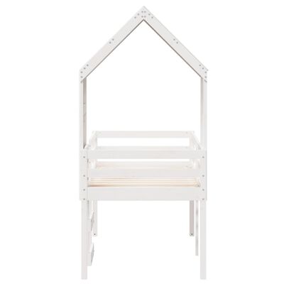 vidaXL Letto a Soppalco con Tetto Bianco 75x190 cm in Legno di Pino