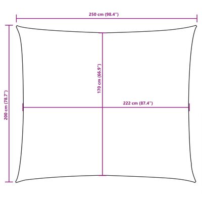 vidaXL Parasole a Vela Oxford Rettangolare 2x2,5 m Nero