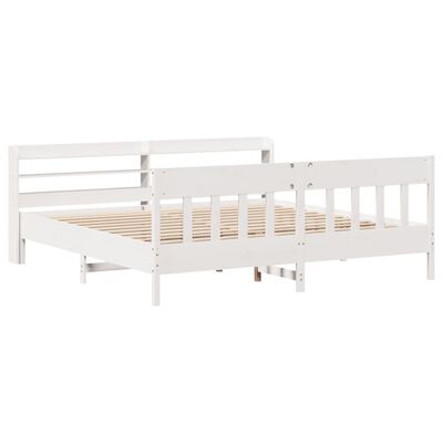 vidaXL Letto senza Materasso Bianco 180x200 cm Legno Massello di Pino