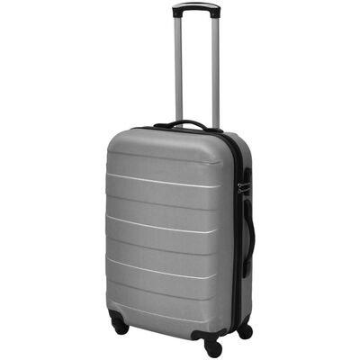 vidaXL Set Trolley Rigidi 3 pz Argento 45,5/55/66 cm