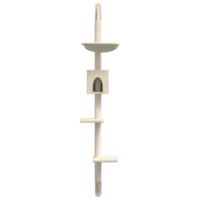 vidaXL Albero per Gatti con Tiragraffi a Parete Crema 187 cm