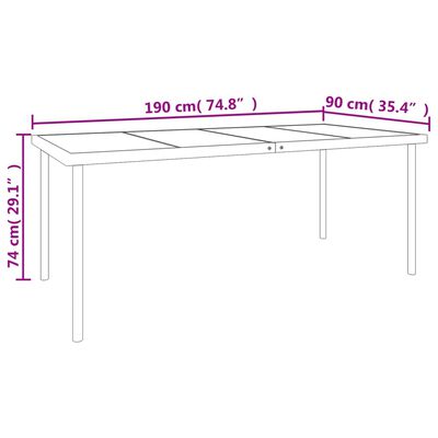 vidaXL Set da Pranzo da Giardino 9 pz Nero in Acciaio e Textilene