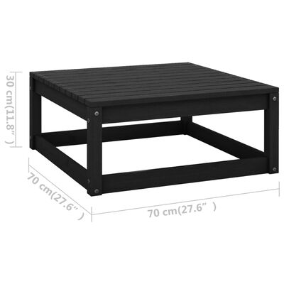 vidaXL Set Divani da Giardino 10 pz Nero in Legno Massello di Pino