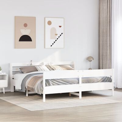 vidaXL Letto senza Materasso Bianco 180x200 cm Legno Massello di Pino