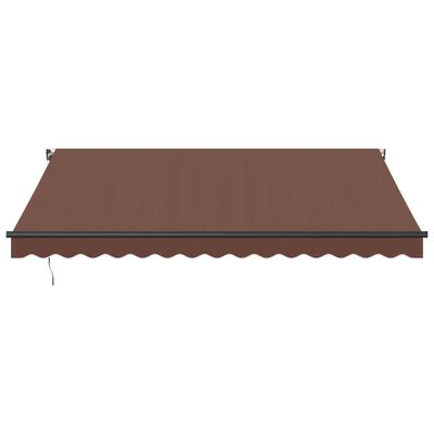 vidaXL Tenda da Sole Retrattile Manuale con LED Marrone 400x350 cm