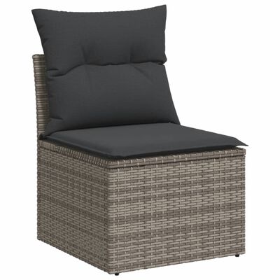 vidaXL Set Divani da Giardino 14pz con Cuscini in Polyrattan Grigio