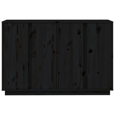 vidaXL Credenza Nera 120x35x80 cm in Legno Massello di Pino