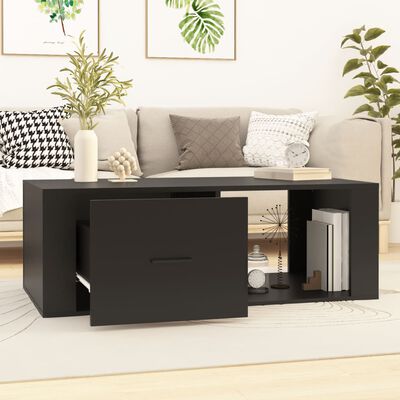 vidaXL Tavolino da Salotto Nero 100x50,5x35 cm in Legno Multistrato