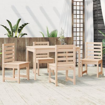 vidaXL Set da Pranzo per Giardino 5 pz in Legno Massello di Pino