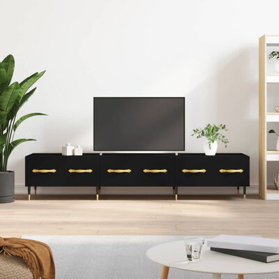 vidaXL Mobile Porta TV Nero 150x36x30 cm in Legno Multistrato