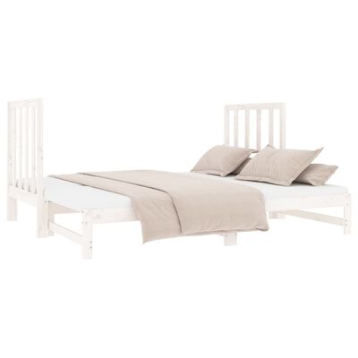 vidaXL Dormeuse Estraibile Bianca 2x(90x190) cm Legno Massello di Pino