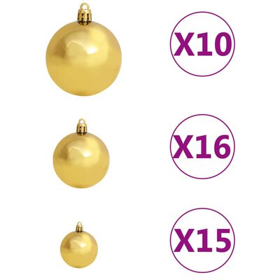 vidaXL Albero di Natale Artificiale con 300 LED Palline e Neve 180 cm