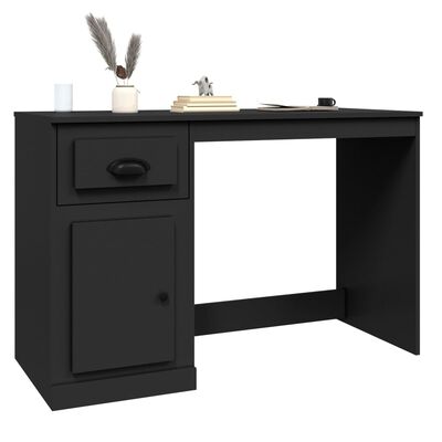 vidaXL Scrivania con Cassetto Nera 115x50x75 cm in Legno Multistrato