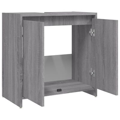 vidaXL Armadietto Bagno Grigio Sonoma 60x33x61 cm in Legno Multistrato