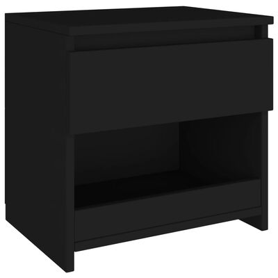 vidaXL Comodino Nero 40x30x39 cm in Legno Multistrato