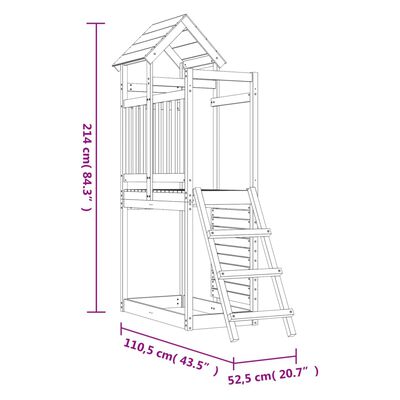 vidaXL Set da Gioco 52,5x110,5x214 cm in Legno Massello di Pino