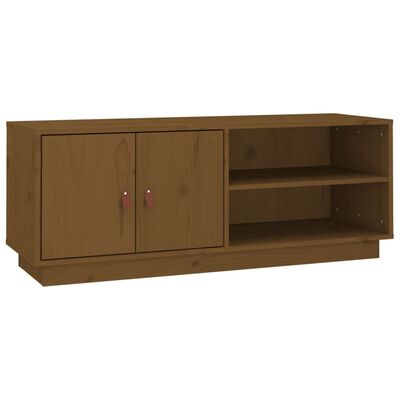 vidaXL Mobile Porta TV ambra 105x34x40 cm in Legno Massello di Pino