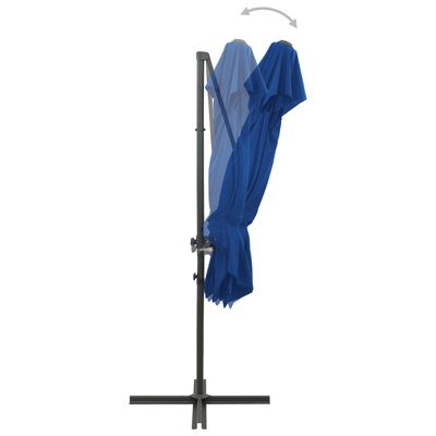 vidaXL Ombrellone a Sbalzo con Doppia Copertura 250x250 cm Blu