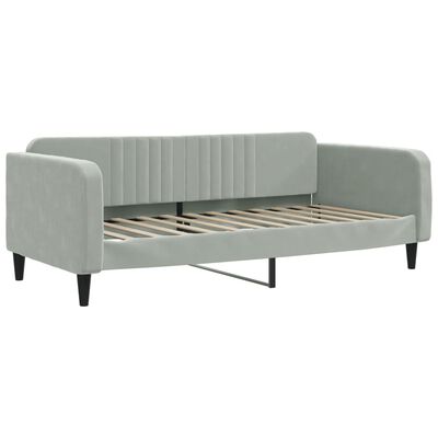 vidaXL Divano Letto Estraibile Cassetti Grigio Chiaro 90x200cm Velluto