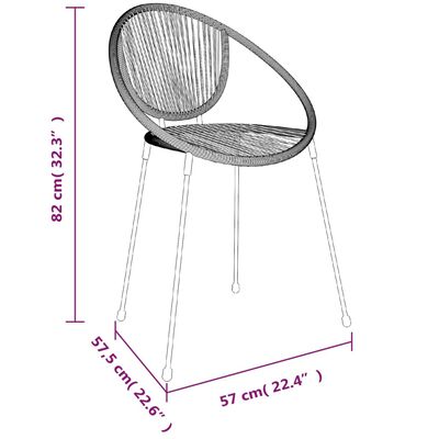 vidaXL Set da Pranzo da Giardino 5 pz Nero in Rattan PVC