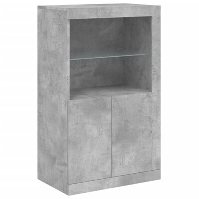 vidaXL Credenza con Luci LED Grigio Cemento 162x37x100 cm