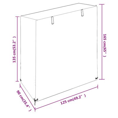 vidaXL Copri Panca a Dondolo 8 Occhielli 125x90x135/165 cm Polietilene