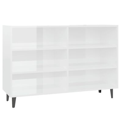 vidaXL Credenza Bianco Lucido 103,5x35x70 cm in Legno Multistrato