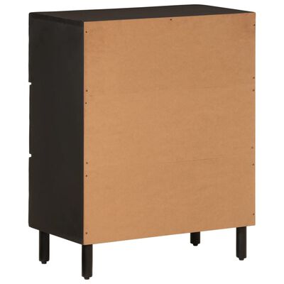 vidaXL Credenza Nera 60x33x75 cm in Legno Massello di Mango