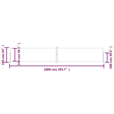 vidaXL Tenda Laterale Retrattile Antracite 160x1000 cm