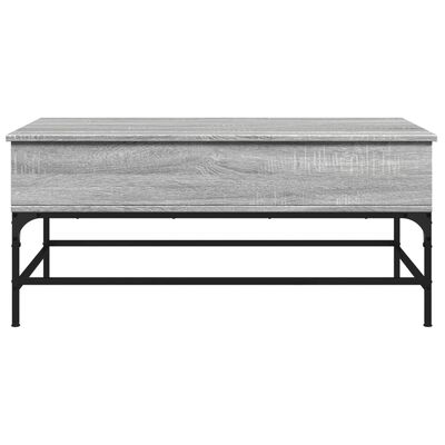 vidaXL Tavolino Grigio Sonoma 100x50x45 cm Legno Multistrato e Metallo