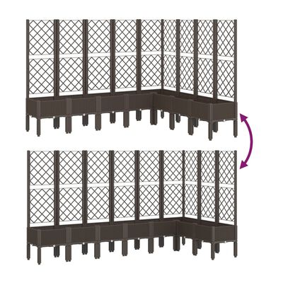 vidaXL Fioriera da Giardino con Traliccio Marrone 200x160x142 cm in PP