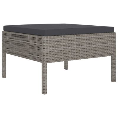 vidaXL Set Divani da Giardino 9 pz con Cuscini in Polyrattan Grigio