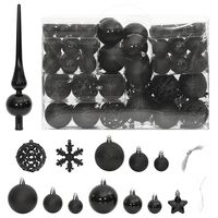 vidaXL Set Palline di Natale 111 pz Nero in Polistirene