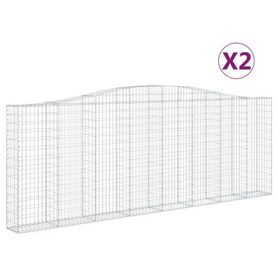 vidaXL Cesti Gabbioni ad Arco 2 pz 400x30x140/160 cm Ferro Zincato