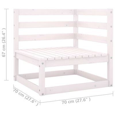 vidaXL Set Salotto da Giardino 6 pz Bianco in Legno Massello di Pino