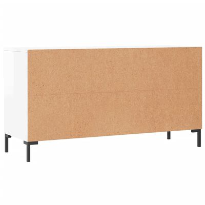 vidaXL Panca Porta Scarpe Bianco Lucido 102x35x55 cm Legno Multistrato