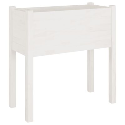 vidaXL Fioriera da Giardino Bianca 70x31x70 cm Legno Massello di Pino