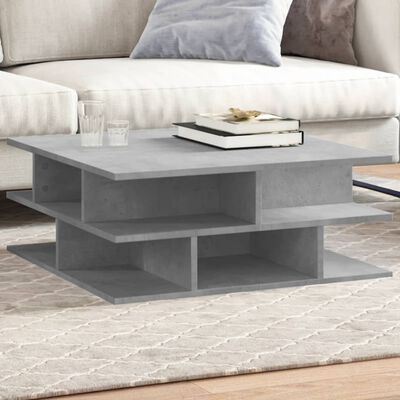 vidaXL Tavolino da Salotto Grigio Cemento 70x70x29cm Legno Multistrato